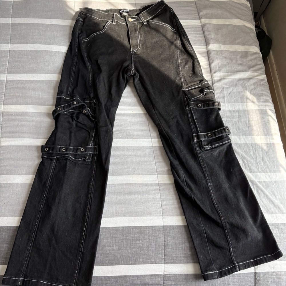 Hot Topic Black Jeans with Straps